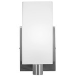 Archi Bathroom Vanity Light - Brushed Steel / Opal