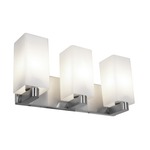 Archi Bathroom Vanity Light - Brushed Steel / Opal