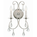 Ashton Wall Sconce - Olde Silver / Hand-Cut Crystal