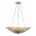 Broche 6 Light Chandelier - Antique Silver