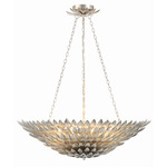 Broche Bowl Chandelier - Antique Silver