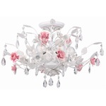Lola 4850 Semi Flush Mount - Antique White / Crystal