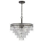 Mercer Semi Flush Mount / Chandelier - English Bronze / Hand-Cut Crystal