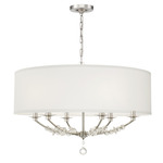 Mirage 6 Light Pendant - Polished Nickel / Off White