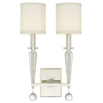 Paxton Wall Light - Polished Nickel / White Linen