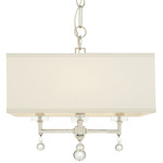 Paxton Square Chandelier - Polished Nickel / White Linen