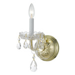 Traditional Crystal 1031 Wall Sconce - Polished Brass / Hand-Cut Crystal