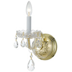 Traditional Crystal Wall Sconce - Polished Brass / Hand-Cut Crystal