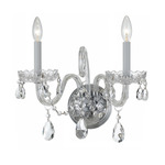 Traditional Crystal 1032 Wall Sconce - Polished Chrome / Hand-Cut Crystal