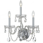 Traditional Crystal 1033 Wall Sconce - Polished Chrome / Hand-Cut Crystal