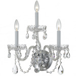 Traditional Crystal Wall Sconce - Polished Chrome / Hand-Cut Crystal