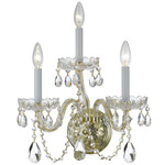 Traditional Crystal 1033 Wall Sconce - Polished Brass / Hand-Cut Crystal