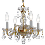 Traditional Crystal 1064 Mini Chandelier - Polished Brass / Hand-Cut Crystal