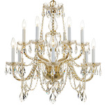 Traditional Crystal 1135 Chandelier - Polished Brass / Hand-Cut Crystal