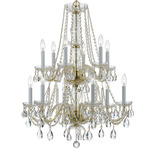 Traditional Crystal 1137 Chandelier - Polished Brass / Hand-Cut Crystal