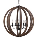 Allier Chandelier - Weathered Oak