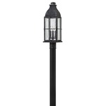 Bingham 120V Outdoor Post / Pier Mount Lantern - Greystone / Clear Seedy