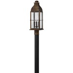 Bingham 120V Outdoor Post / Pier Mount Lantern - Sienna / Clear Seedy