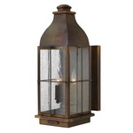 Bingham 120V Outdoor Wall Sconce - Sienna / Clear Seedy