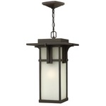 Manhattan 120V Outdoor Pendant - Oil Rubbed Bronze / Etched White Seedy