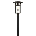 Manhattan 120V Outdoor Post / Pier Mount Lantern - Oil Rubbed Bronze / Clear Beveled