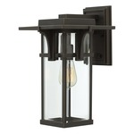 Manhattan 120V Outdoor Wall Light - Oil Rubbed Bronze / Clear Beveled