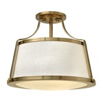 Charlotte Semi Flush Ceiling Light - Brushed Caramel / Etched Opal