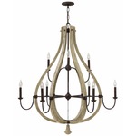 Middlefield 2 Tier Chandelier - Iron Rust