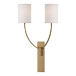 Colton Wall Sconce - Aged Brass / White Linen