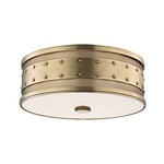 Gaines Ceiling Light Fixture - Aged Brass / White