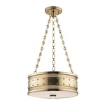 Gaines Pendant - Aged Brass / White