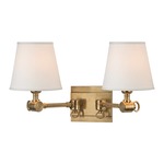 Hillsdale Wall Sconce - Aged Brass / White Linen