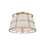 Savona Ceiling Light Fixture - Aged Brass / White Linen