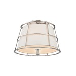 Savona Ceiling Light Fixture - Polished Nickel / White Linen