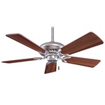 Supra 44 inch Ceiling Fan - Brushed Steel / Dark Walnut