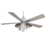 Rainman Indoor / Outdoor Ceiling Fan with Light - Galvanized / Silver
