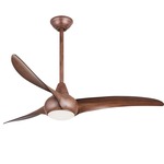 Light Wave Ceiling Fan with Light - Distressed Koa / Frosted White