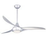 Light Wave Ceiling Fan with Light - Silver / Frosted White