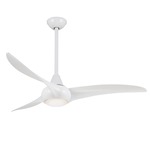 Light Wave Ceiling Fan with Light - White / Frosted White