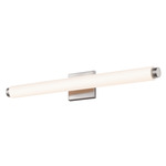 Tubo Slim LED Bath Bar - Satin Nickel / White Etched