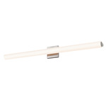 Tubo Slim LED Bath Bar - Satin Nickel / White Etched