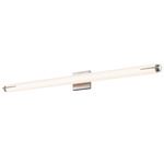 Tubo Slim LED Bath Bar - Satin Nickel / White Etched