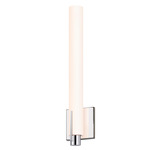 Tubo Vertical Slim Vanity Sconce - Polished Chrome / White Etched