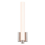 Tubo Vertical Slim Vanity Sconce - Satin Nickel / White Etched