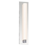 Tubo DT Slim Panel LED Vanity Sconce - Polished Chrome / White Etched