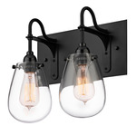 Chelsea Bathroom Vanity Light - Satin Black / Clear