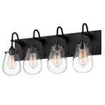 Chelsea Bathroom Vanity Light - Satin Black / Clear