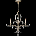 Beveled Arcs Style 6 Chandelier - Silver / Crystal