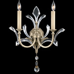 Beveled Arcs 350 Wall Sconce - Warm Silver Leaf / Crystal