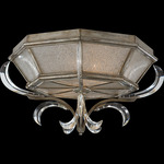 Beveled Arcs Flush Mount - Silver / Crystal